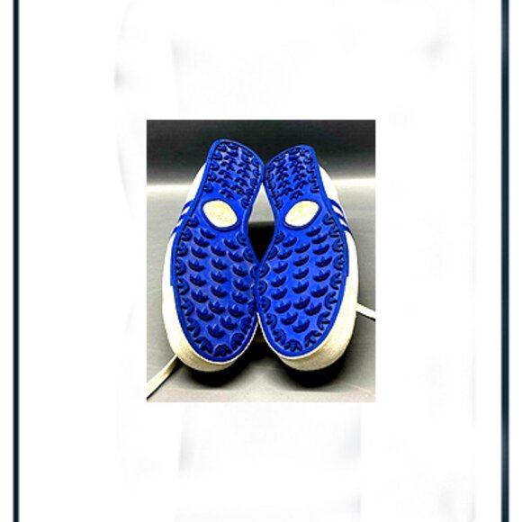 New Or Like New Adidas Originals Men\'s White/Blue Samoa Sneakers